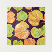 秋の水の色の花模様、シームレスなパターン。 タペストリー (正面(横))