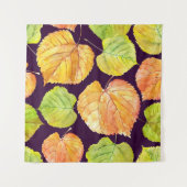 秋の水の色の花模様、シームレスなパターン。 タペストリー (正面)