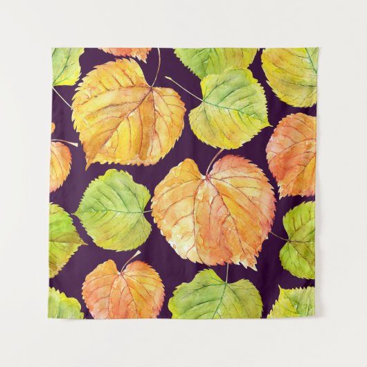 秋の水の色の花模様、シームレスなパターン。 タペストリー (正面)