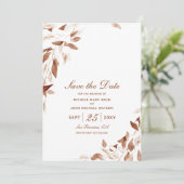 秋の水の色の茶色の離れ日付カードを保存 セーブザデート (スタンド正面)