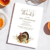 秋の水の色トルコ感謝祭ディナー 招待状