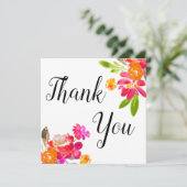 秋の水の色フラワーブーケサンキューカード (スタンド正面)