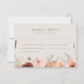 秋の水の色ボホフローラ結婚式RSVP 招待状 (正面)