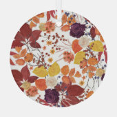 秋の水の色葉のバラ ガラスオーナメント (裏面)