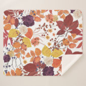 秋の水の色葉のバラ シェルパブランケット (正面(横))