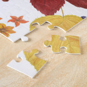 秋の水の色葉のバラ ジグソーパズル (側面)