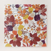 秋の水の色葉のバラ ジグソーパズル (横)