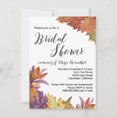秋の水の色葉のブライダルシャワー 招待状 (正面)