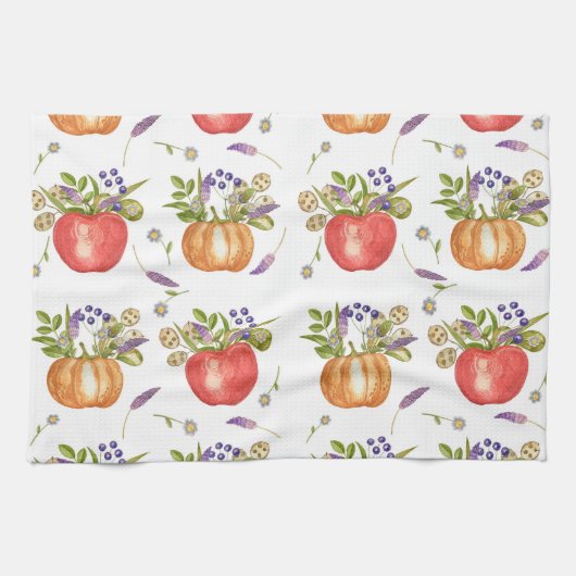 秋の水の色、シームレスな構成。 キッチンタオル (横)