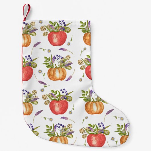 秋の水の色、シームレスな構成。 スモールクリスマスストッキング (正面)