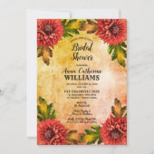 秋の水カラーフローラタムブライダルシャワー 招待状 (正面)