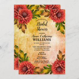 秋の水カラーフローラタムブライダルシャワー 招待状