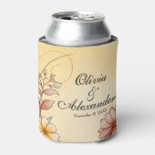 秋の水カラーフローラテラコッタ結婚式の引き出物 缶クーラー (缶正面)