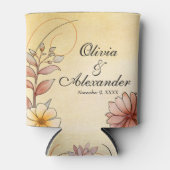 秋の水カラーフローラテラコッタ結婚式の引き出物 缶クーラー (正面)