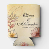 秋の水カラーフローラテラコッタ結婚式の引き出物 缶クーラー (裏面)