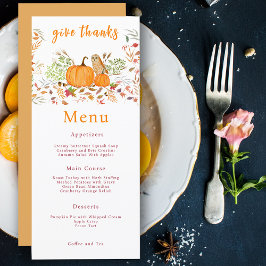 秋の水彩かぼちゃとフクロウ メニュー