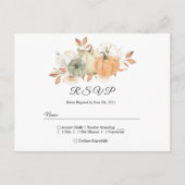 秋の水彩かぼちゃと花 インビテーションポストカード (正面)