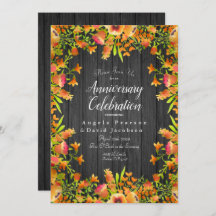 秋の水彩の花を木に素朴飾る