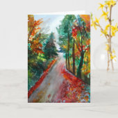 秋の水彩アートグリーティングカード カード (黄色い花)