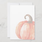 秋の水彩オレンジかぼちゃベイビーシャワー 招待状 (裏面)