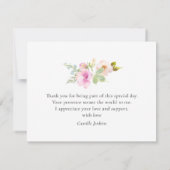 秋の水彩オレンジ色の結婚前のお祝い感謝カード サンキューカード (裏面)