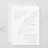 秋の水彩シンプルな葉のセージ&ラストウェディング 招待状 (正面)