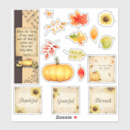 秋の水彩シール シール