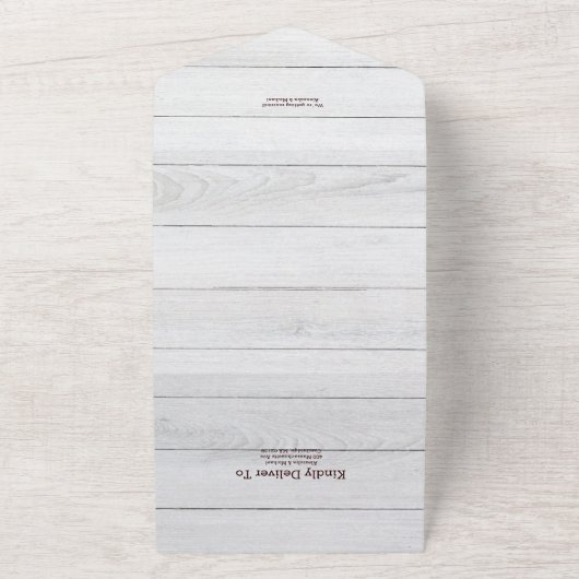 秋の水彩パンパス草の結婚式 オールインワン招待状 (外側)