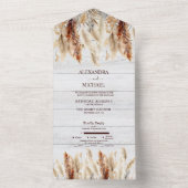 秋の水彩パンパス草の結婚式 オールインワン招待状 (内側)