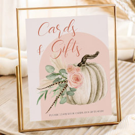 秋の水彩パンプキン ピンク カード＆ギフト テーブル ポスター