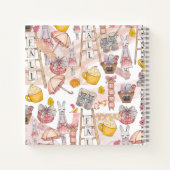 秋の水彩パーソナライズされた ノートブック (裏面)