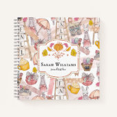 秋の水彩パーソナライズされた ノートブック (正面)