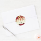 秋の水彩フローラクリーム ラウンドシール (封筒)