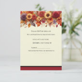 秋の水彩フローラクリーム 出欠カード (スタンド正面)