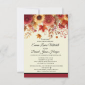 秋の水彩フローラクリーム 招待状 (正面)