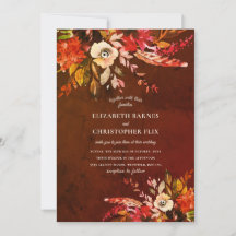 秋の水彩フローラマーリーブラウン結婚ズ