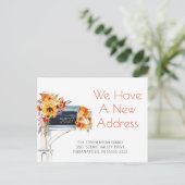 秋の水彩フローラメールボックスの新しいアドレス 案内ポストカード (スタンド正面)