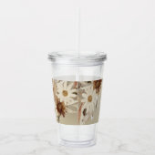 秋の水彩フローラモノグラムパーソナライズされた アクリルタンブラー (右)