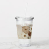 秋の水彩フローラモノグラムパーソナライズされた アクリルタンブラー (裏面)