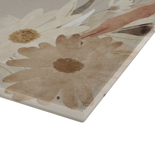 秋の水彩フローラモノグラムパーソナライズされた カッティングボード (角)