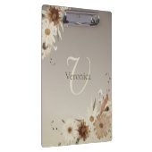 秋の水彩フローラモノグラムパーソナライズされた クリップボード (右)