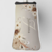 秋の水彩フローラモノグラムパーソナライズされた ゴルフヘッドカバー (回転90)