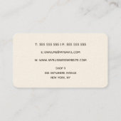 秋の水彩フローラ型デザイナーアーティスト 予約カード (裏面)