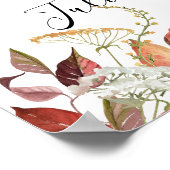 秋の水彩フローラ結婚のプラグ抜き ポスター (角)