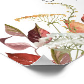 秋の水彩フローラ結婚の歓迎 ポスター (角)