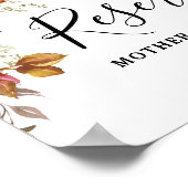 秋の水彩フローラ結婚の看板 ポスター (角)