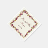 秋の水彩フローラ結婚ズ スタンダードカクテルナプキン (角)