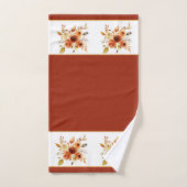 秋の水彩フローラ バスタオルセット (ハンドタオル)