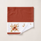 秋の水彩フローラ バスタオルセット (ウォッシュタオル)