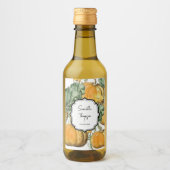 秋の水彩ヴィンテージカボチャ ワインラベル (正面)